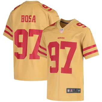 youth nike nick bosa gold san francisco 49ers inverted game